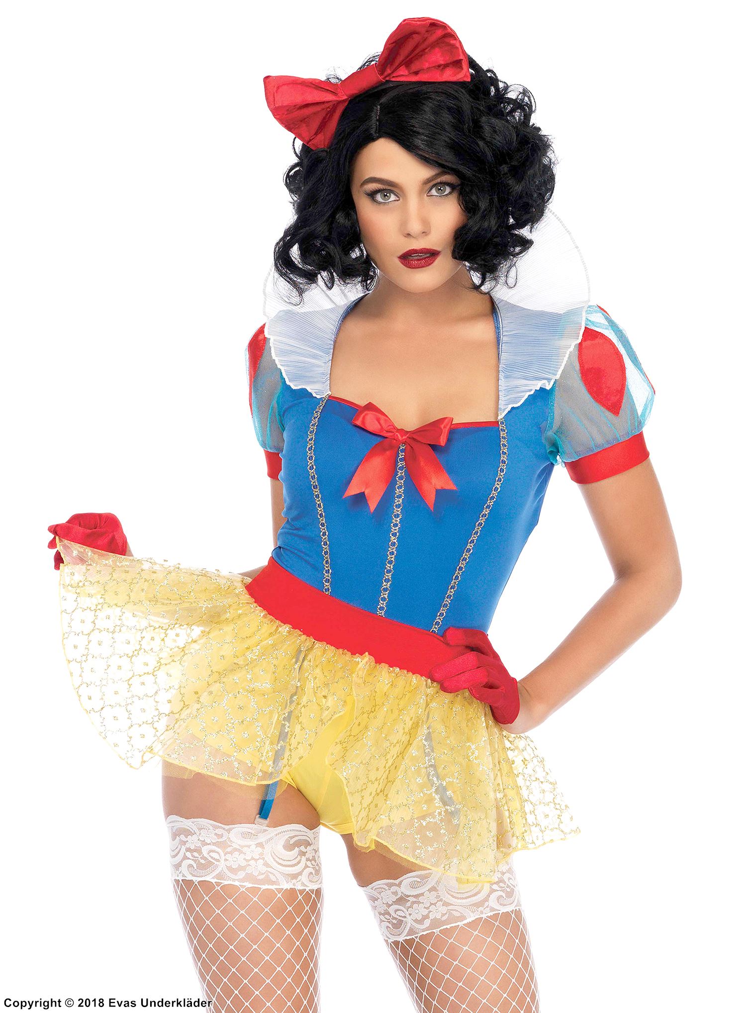 Snow White, costume dress, big bow, stay up collar